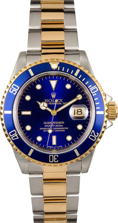 rolex submariner steel and gold blue dial